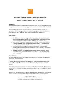 Free-Range Stocking Densities &ndash; What Consumers Think