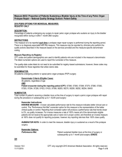 PQRS #432 - American Urological Association