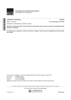 2016 Specimen Paper 4 Instructions