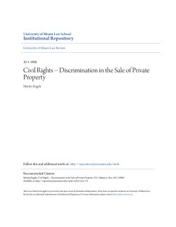 Civil Rights -- Discrimination in the Sale of Private Property