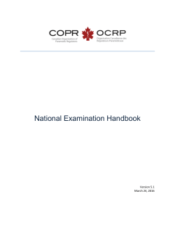 National Examination Handbook - Canadian Organization of