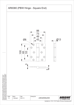 AR8380 (PBW Hinge - Square End) 53 85 49 43 73 100 88 &Oslash;8 3 3