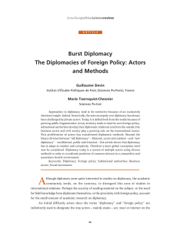 Burst Diplomacy the Diplomacies of Foreign Policy: Actors and