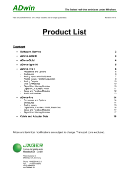 Product Overview - J&auml;ger Computergesteuerte Messtechnik GmbH