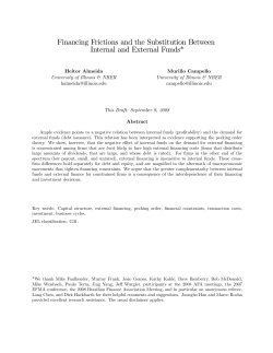 Financing Frictions and the Substitution Between Internal and