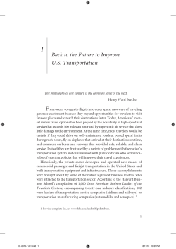 Back to the Future to Improve U.S. Transportation