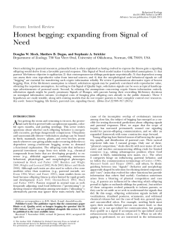 Honest begging: expanding from Signal of Need