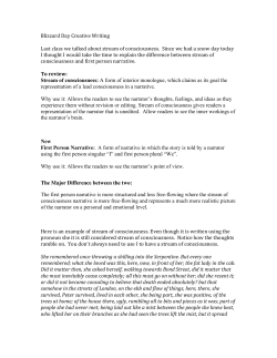 Blizzard Day Creative Writing Last class we talked about stream of