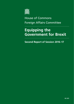 Equipping the Government for Brexit