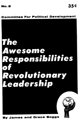 The Awesome Responsibilities of Revolutionary Leadership