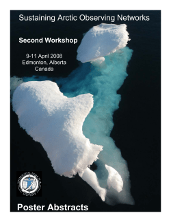 Poster Abstracts - Sustaining Arctic Observing Networks