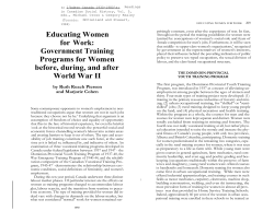 Educating Women for Work: Government Training Programs for