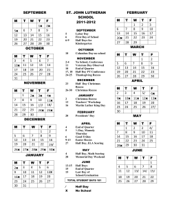 SEPTEMBER OCTOBER NOVEMBER M T W T F 1 2x 3x 4x 7 8 9 10