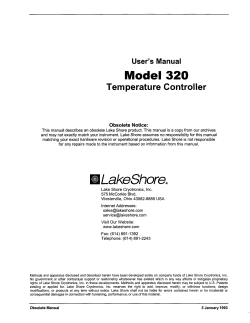Model 320 - Lake Shore Cryotronics, Inc.
