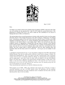 May 15, 2015 Dear, On behalf of our family and the Jason William