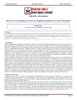 Role of Accounting Systems on Implementation of Lean Principles