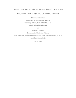 adaptive seamless designs: selection and prospective testing of