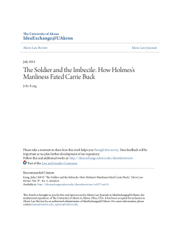 The Soldier and the Imbecile: How Holmes`s Manliness Fated Carrie