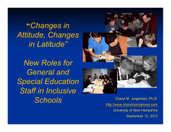 New Roles for General and Special Education Staff in Inclusive