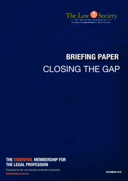Closing the gap - Law Society of Western Australia