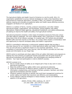 The Agricultural Safety and Health Council of America is a not