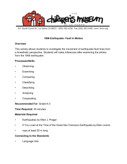 1906 Earthquake: Fault in Motion Overview This activity allows