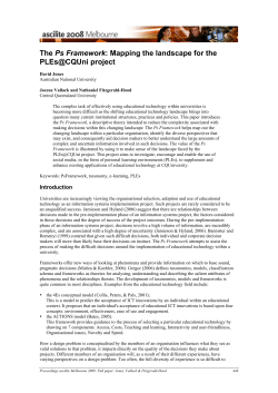 The Ps Framework: Mapping the landscape for the PLEs