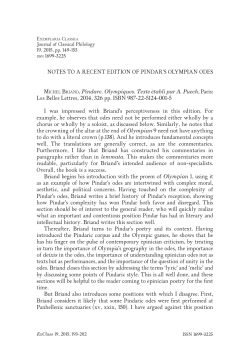 NOTES TO A RECENT EDITION OF PINDAR`S OLYMPIAN ODES