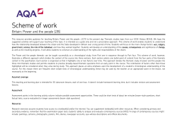 GCSE History Scheme of work Shaping the nation Section A