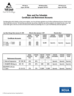 See Rate PDF - Pacific Cascade Federal Credit Union