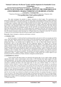 EFFECTS OF ETHANOL CARBURETION ON THE PERFORMANCE