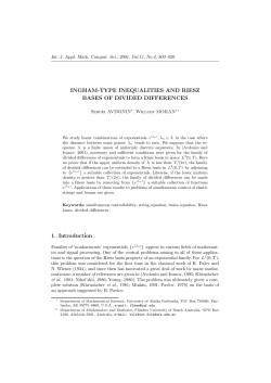 Ingham-type inequalities and Riesz bases of divided differences