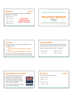 Solving Systems Algebraically
