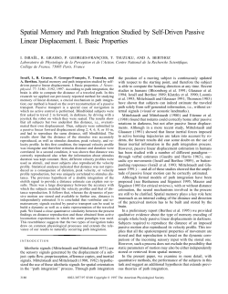 Spatial Memory and Path Integration Studied by Self