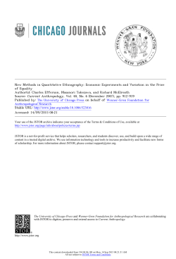 New Methods in Quantitative Ethnography: Economic Experiments