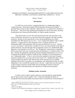 gender autonomy - Touro Law Center
