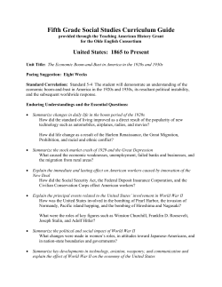 Fifth Grade Social Studies Curriculum Guide