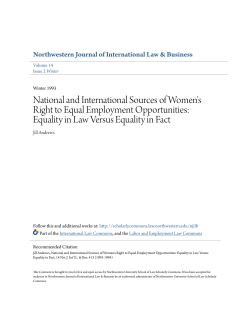 National and International Sources of Women`s Right to Equal