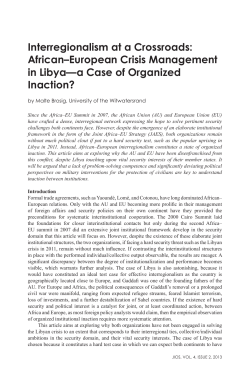 Interregionalism at a Crossroads: African&ndash;European Crisis