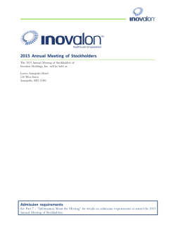 2015 Annual Meeting of Stockholders