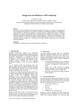 Energy and cost efficiency in CNC machining