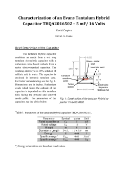 Characterization of an Evans Tantalum Hybrid Capacitor