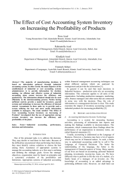 The Effect of Cost Accounting System Inventory on Increasing the