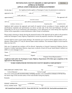Approach Permit - Pennington County