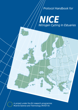 Protocol Handbook for Nitrogen Cycling In Estuaries