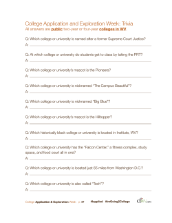 College Application and Exploration Week: Trivia