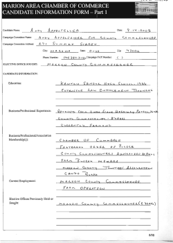 CANDIDATE INFORMATION FORM - Marion Area Chamber of