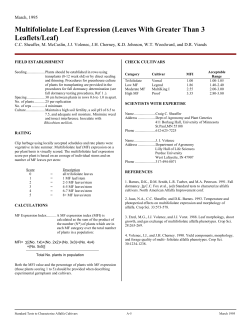 Multifoliolate Leaf Expression (Leaves With Greater Than 3 Leaflets