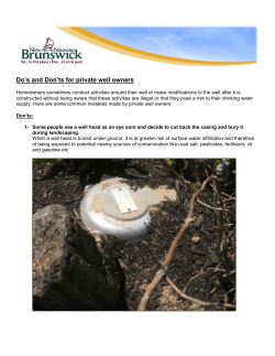 Do`s and Don`ts for private well owners