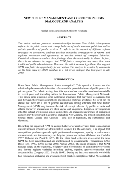 new public management and corruption